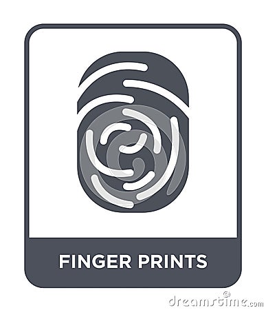 finger prints icon in trendy design style. finger prints icon isolated on white background. finger prints vector icon simple and Vector Illustration