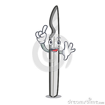 Finger scalpel mascot cartoon style Vector Illustration