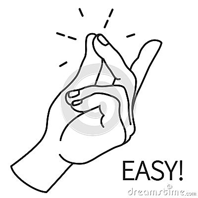 Finger Snapping Outlin, Hand Gesture. Easy Concept expression illustration. Vector Illustration