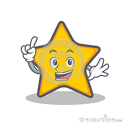 Finger star character cartoon style Vector Illustration