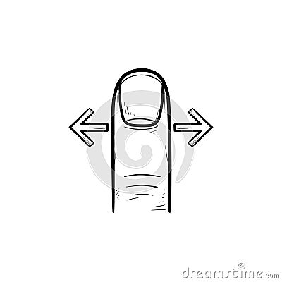 Finger swipe gestures hand drawn outline doodle icon. Vector Illustration