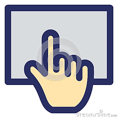 Finger touch Isolated Vector with Outline icon which can easily modify or edit Vector Illustration