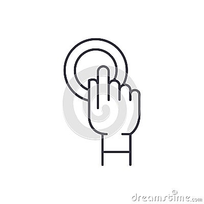 Finger touch line icon concept. Finger touch vector linear illustration, symbol, sign Vector Illustration