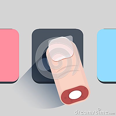 finger touching on application icon. touch screen concept - vector Cartoon Illustration