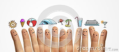 Finger, vacation symbol Stock Photo