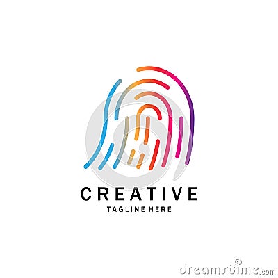 fingerprint abstract logo design for identity, business card, business, company and technology template Vector Illustration