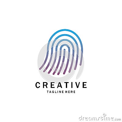 fingerprint abstract logo design for identity, business card, business, company and technology template Vector Illustration