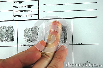 Fingerprint card Stock Photo