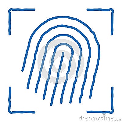 Fingerprint Dactylogram Scanner doodle icon hand drawn illustration Vector Illustration
