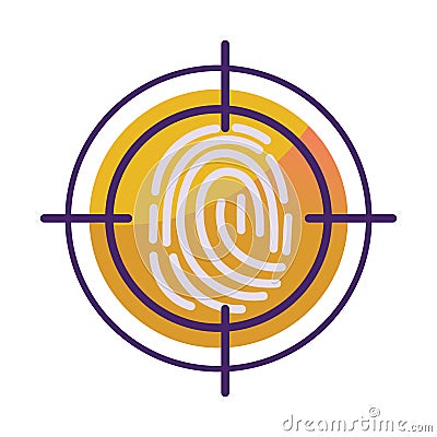 fingerprint data privacy Vector Illustration