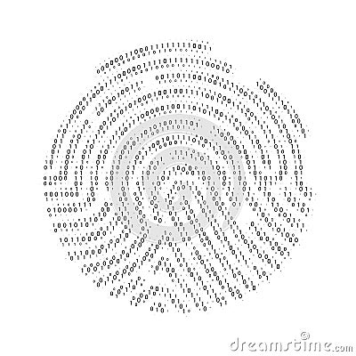 Fingerprint digital identification. Circle unique fingerprint icon design for app isolated on white background. Vector Vector Illustration
