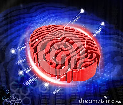 Fingerprint Cartoon Illustration