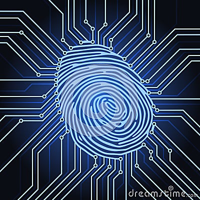 Fingerprint electronics Vector Illustration