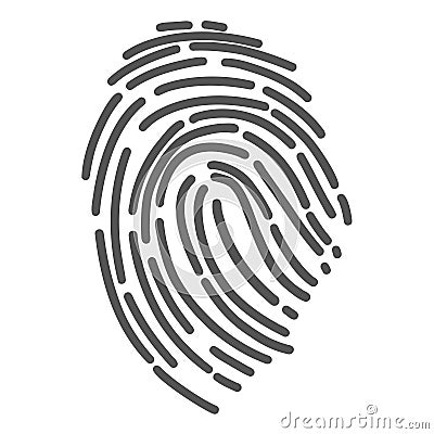 Fingerprint. Detailed simple thumbprint Vector Illustration