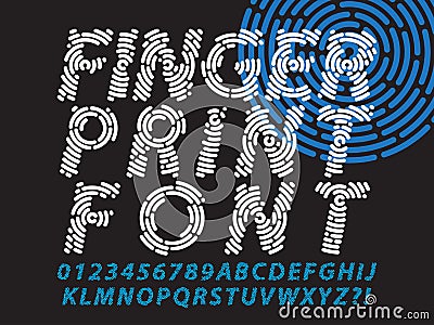 Fingerprint font set Vector Illustration