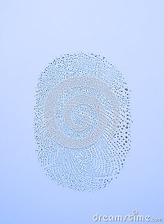 A fingerprint on glass from a thumb Stock Photo