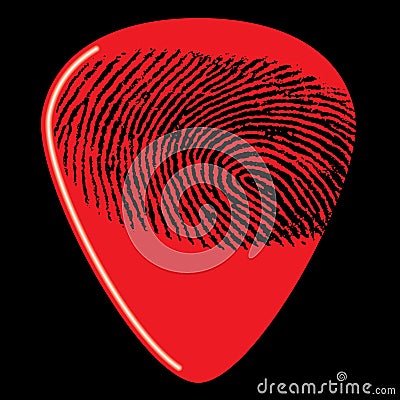 Fingerprint on guitar pick Stock Photo