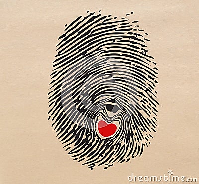 Fingerprint heart Stock Photo