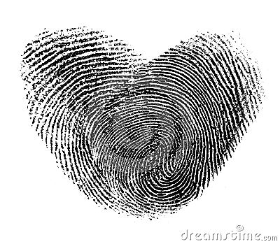 Fingerprint heart isolated Stock Photo