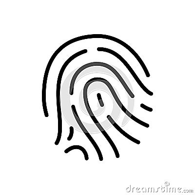 Fingerprint Icon. Finger Scanner, Secure Access, Unlock, Privacy, Identification. For Mobile Application, Web Design. Vector Illustration