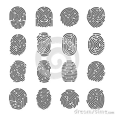Fingerprint icon set Vector Illustration