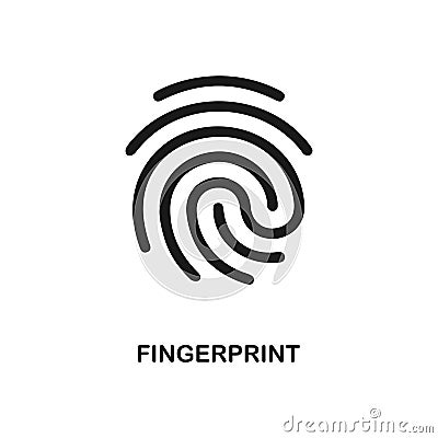 Fingerprint icon in simple style on white background. Vector EPS 10 Vector Illustration