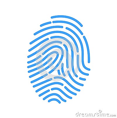 Fingerprint icon. Unique biometric line pattern for identity verification, authentication and security. Finger print for Vector Illustration