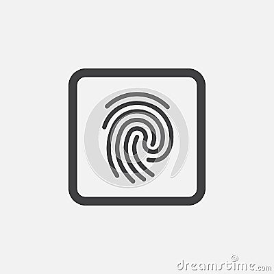 Fingerprint icon Vector illustration isolated on white . Vector Illustration