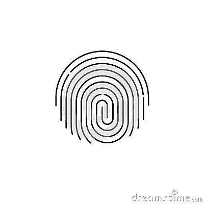 Fingerprint icon vector, round shaped finger print isolated Vector Illustration