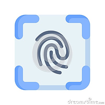 Fingerprint indentification security scan single isolated icon with flat style Vector Illustration