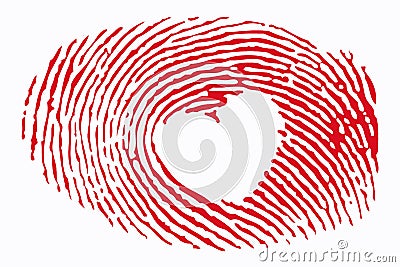 Fingerprint with heart inside Stock Photo