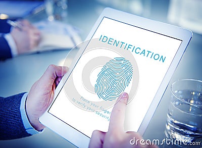 Fingerprint Password Biometrics Technology Concept Stock Photo