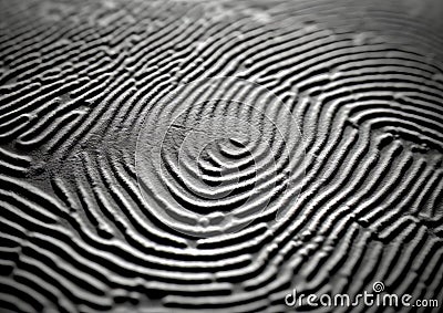 Uniqueness of Fingerprint Patterns in Forensic Science. Close up. Generative AI Stock Photo