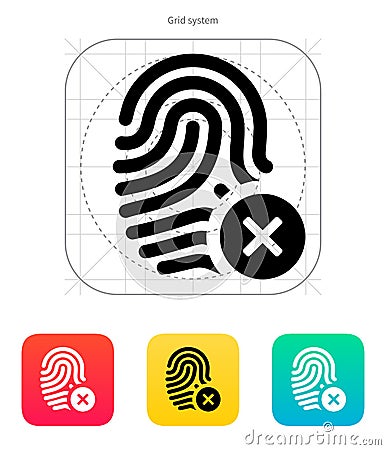 Fingerprint rejected icon. Vector Illustration