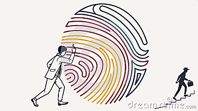 Fingerprint scan bio id! Heartbeat line with fingerprint scan, biometric identity, and secure access pulse. Vector Design, Vector Illustration