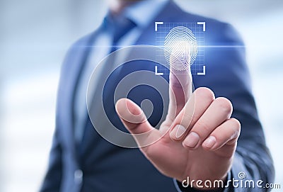 Fingerprint scan provides security access with biometrics identification Stock Photo