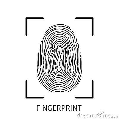 Fingerprint scanner vector icons isolated on write. Biometric technology for person identity. Security access authorization system Vector Illustration
