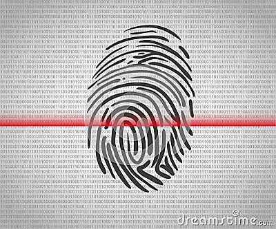 Fingerprint scanning Vector Illustration