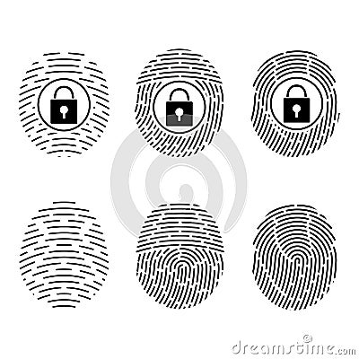 Fingerprint scanning. Vector Security system. Digital lock Vector Illustration