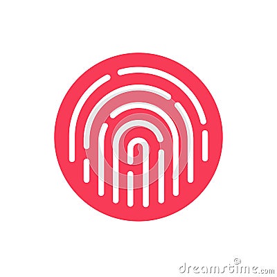 Fingerprint security button icon vector, touch finger thumb print id symbol for biometric thumbprint identification Vector Illustration