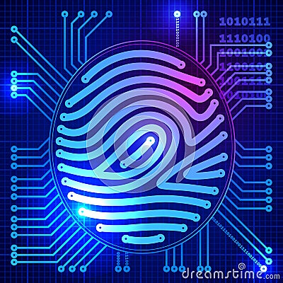 Fingerprint security system Vector Illustration