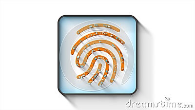 Fingerprint sensor scanner symbol icon for biometric verification, personal data security as flat sign on white background Stock Photo