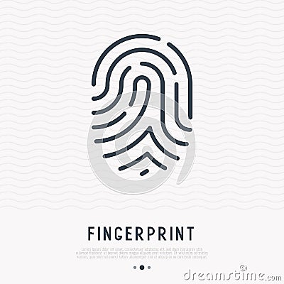 Fingerprint thin line icon Vector Illustration