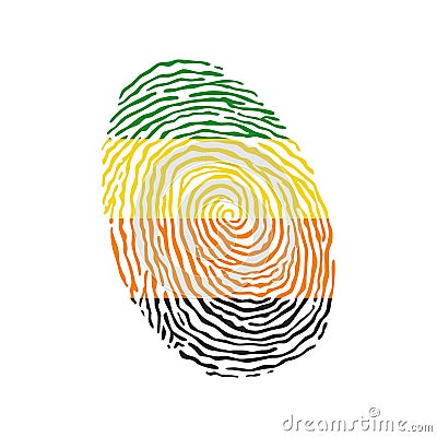 Fingerprint vector colored with the Aromantic pride flag isolated on white background Vector Illustration Vector Illustration