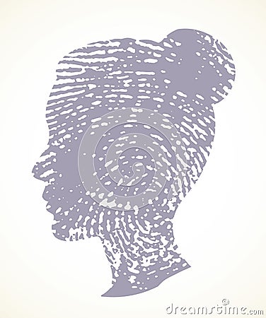 Fingerprint. Vector drawing black pattern Vector Illustration