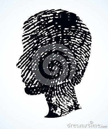 Fingerprint. Vector drawing black pattern Vector Illustration