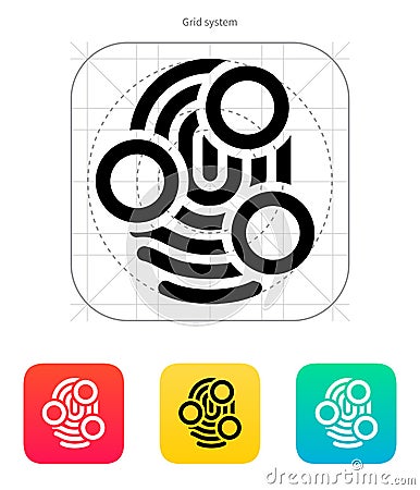 Fingerprint whorl type scan icon. Vector Illustration