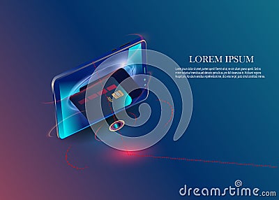Fingerprint wi-fi smartphones, security controls Vector futuristic Smart home technology controlling protection system Vector Illustration