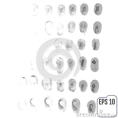 Fingerprints vector set isolated on white Vector Illustration