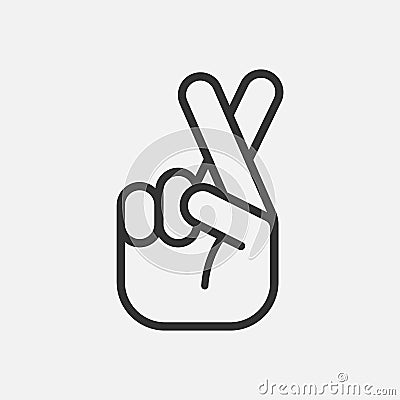 Fingers crossed icon isolated on white background. Vector illustration Vector Illustration